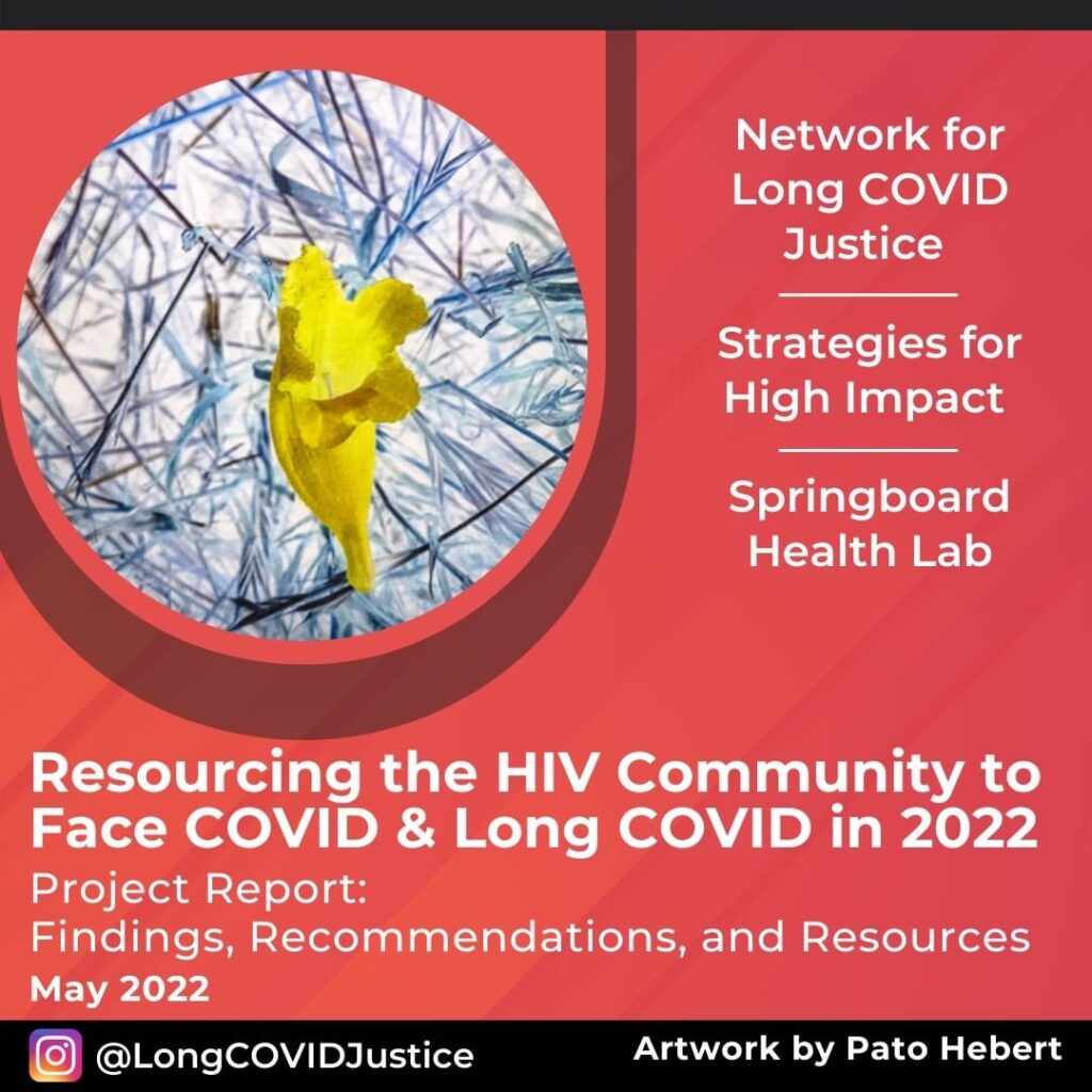 Graphic: Report on resourcing the #HIV community for the pandemic, Covid-19, and #LongCovid